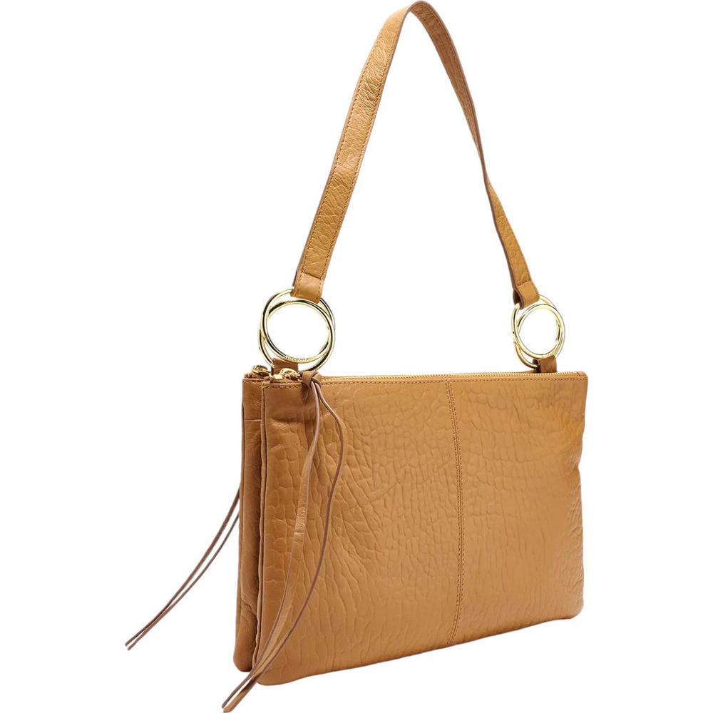 NWT Vince Camuto Tan Shoulder Bag with Gold Rings